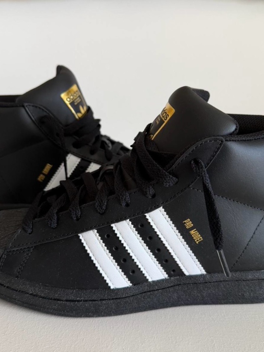 adidas Black & White Pro Model High-Top Sneakers